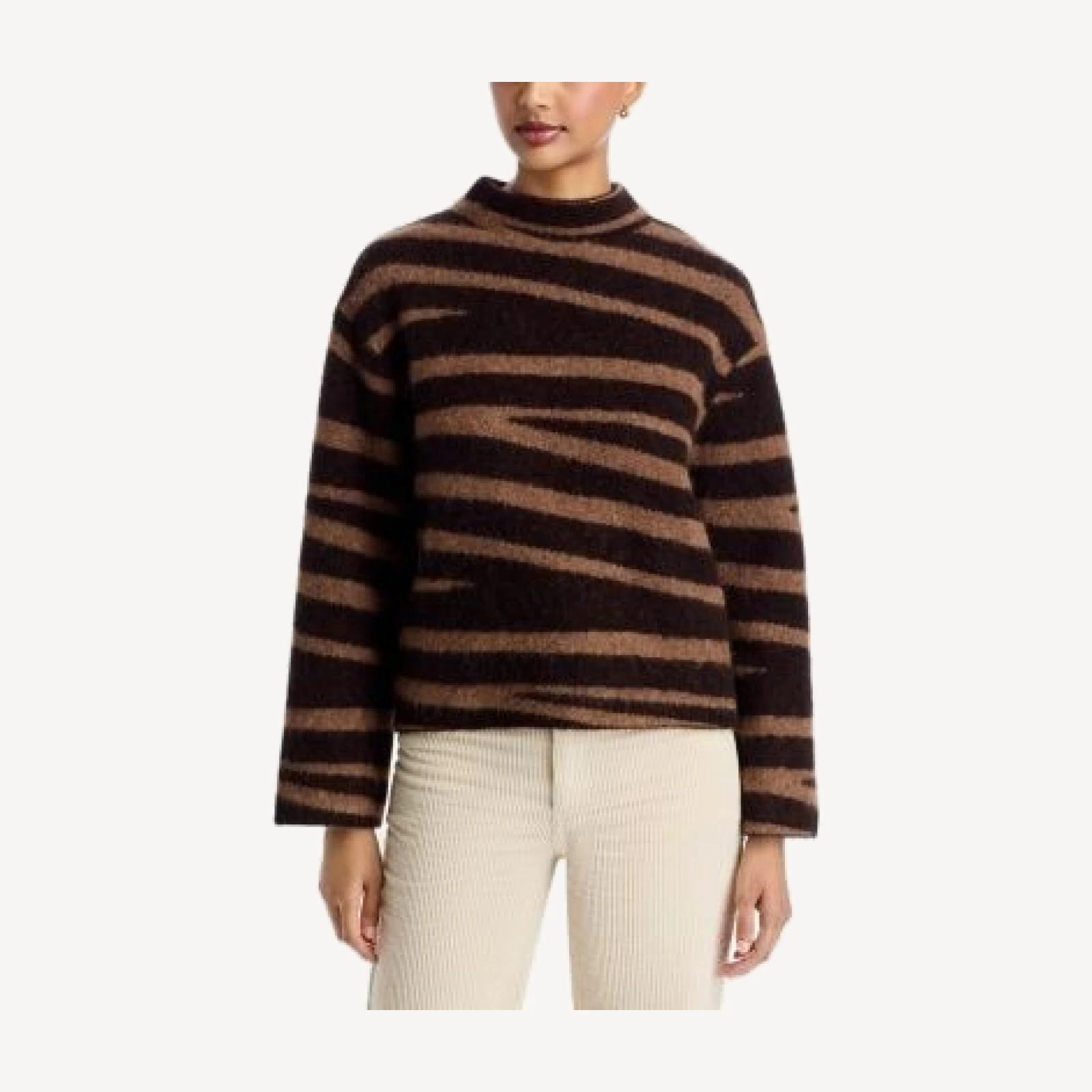rag & bone Zebra Alpaca & Wool Mock Neck Sweater