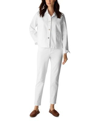 Eileen Fisher High Waist Slim Ankle Jeans in White, photo 2