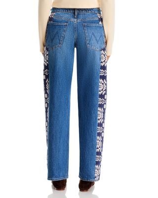 Mother The Side Eye Spinner Sneak Mid Rise Jeans in Let's Build A Fort, photo 3