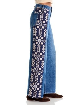 Mother The Side Eye Spinner Sneak Mid Rise Jeans in Let's Build A Fort, photo 4