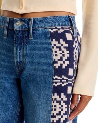 Mother The Side Eye Spinner Sneak Mid Rise Jeans in Let's Build A Fort, photo 5