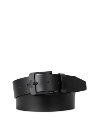 Boss Men's Jemio Leather Matte Black Belt