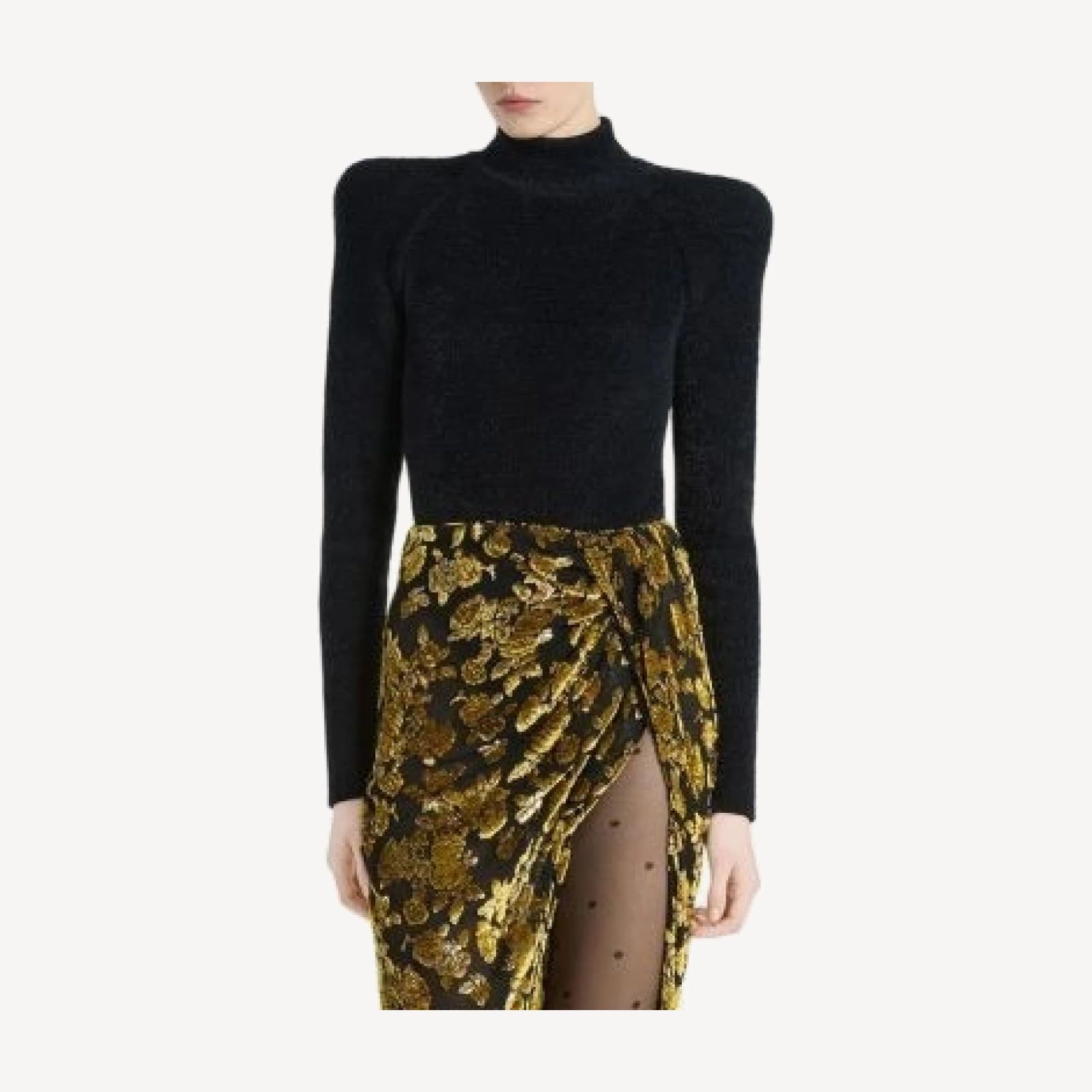Balmain Fluffy Ribbed Knit Jumper