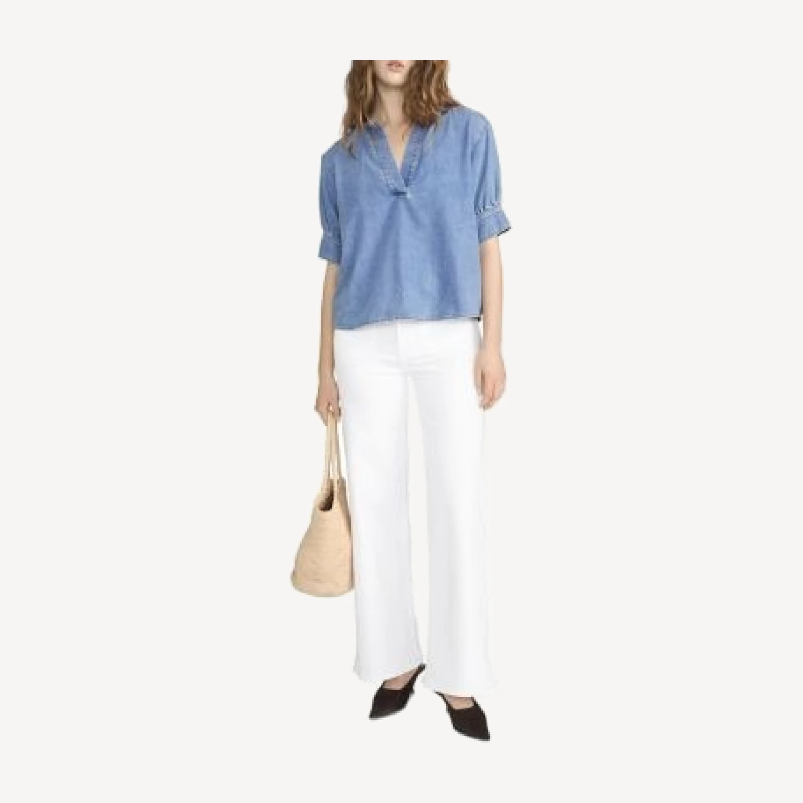 Frame The V Neck Popover Top