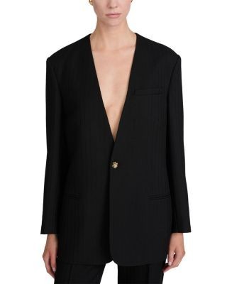 Frame The Collarless Wool Blazer