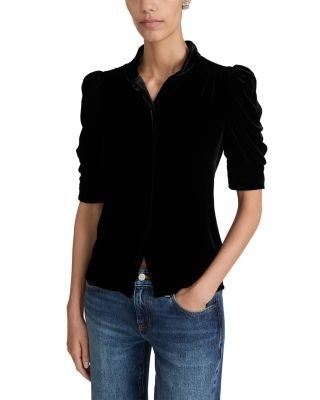 Frame The Velvet Gillian Puff Sleeve Top, photo 3