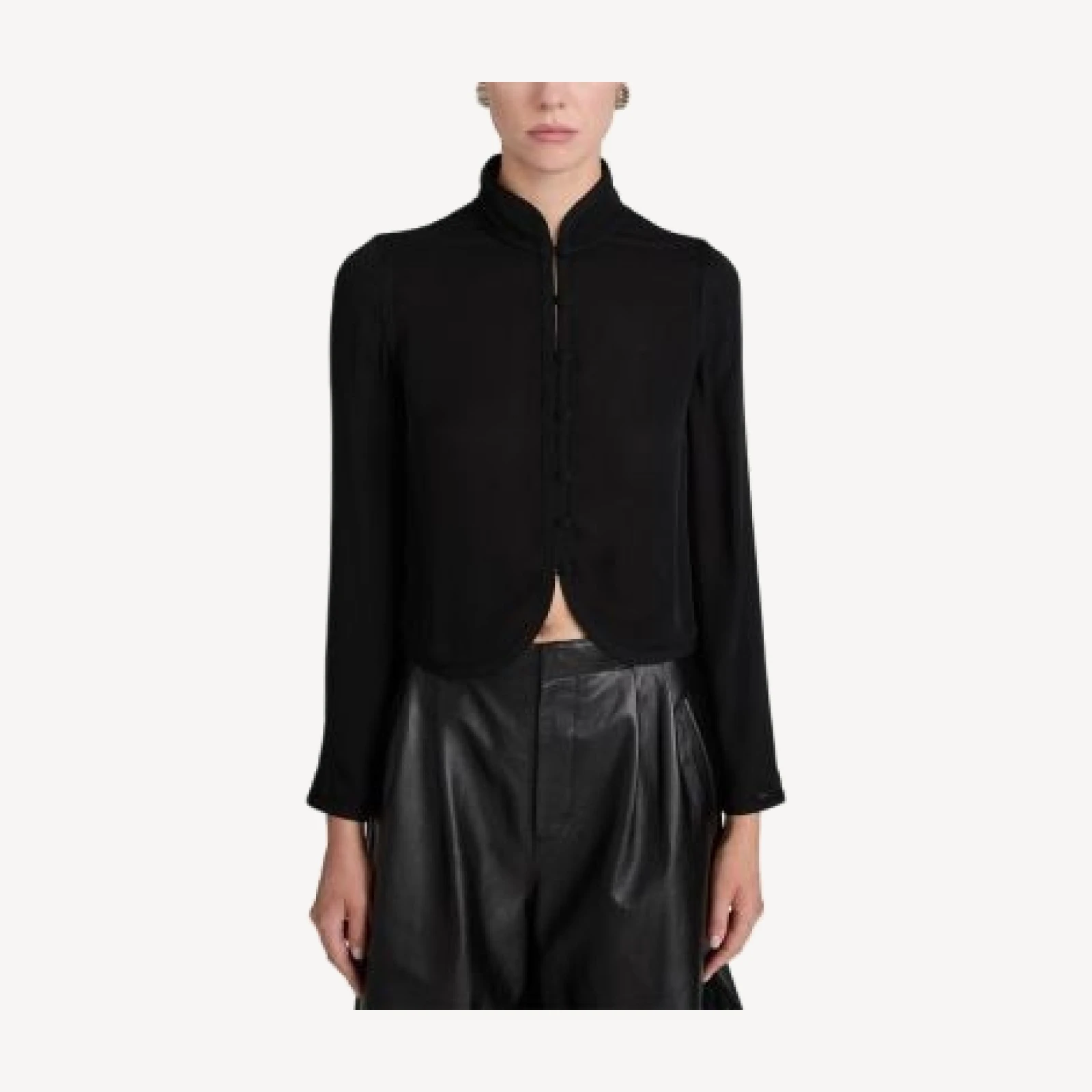 Frame The Silk Salon Button Front Top