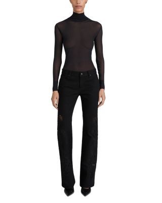 Frame The Lace Rodeo Low Rise Jeans in Black, photo 2