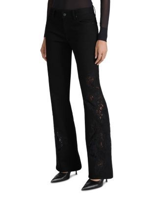 Frame The Lace Rodeo Low Rise Jeans in Black, photo 3