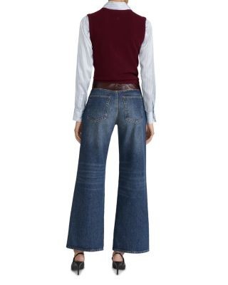 Frame The Leather Contrast Swing High Rise Jeans in Sail, photo 3