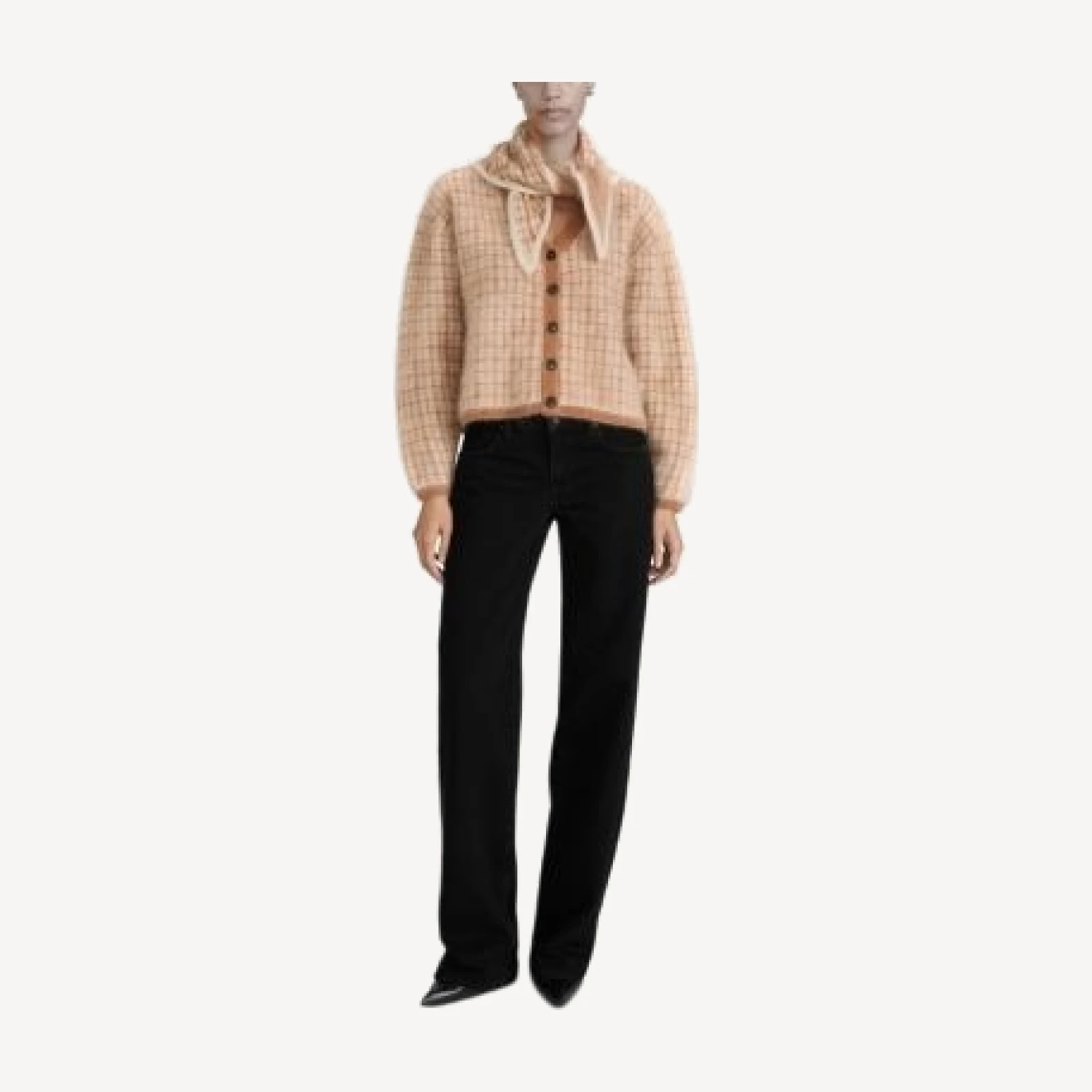 Frame The Brushed Scholar Plaid Wool & Cashmere Cardigan
