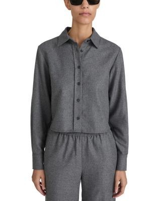 Frame The Charles Wool Blend Cropped Shirt