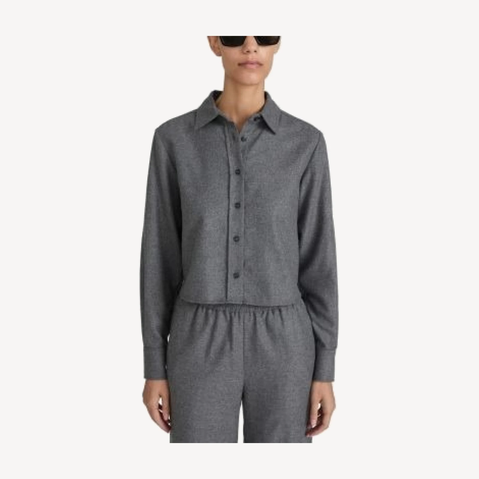 Frame The Charles Wool Blend Cropped Shirt