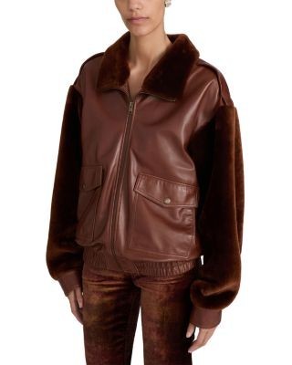 Frame The Rogue Leather & Shearling Jacket, photo 3