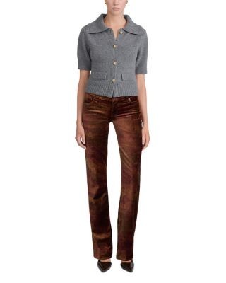 Frame The Velvet Rodeo Low Rise Jeans in Deep Garnet Brocade, photo 2