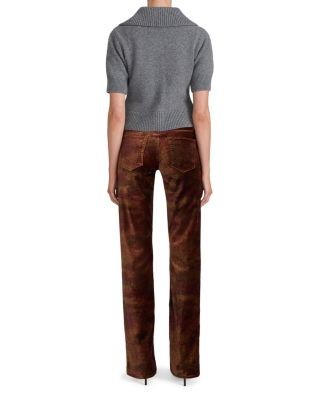 Frame The Velvet Rodeo Low Rise Jeans in Deep Garnet Brocade, photo 5
