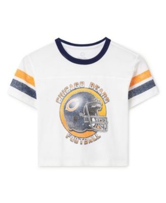 Junk Food Clothing Unisex Nfl Chicago Bears Striped Ringer Tee - Little Kid, Big Kid