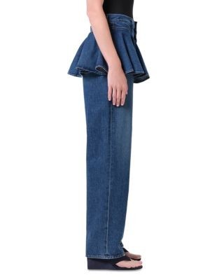 Agolde Peplum High Rise Straight Jeans in Peak