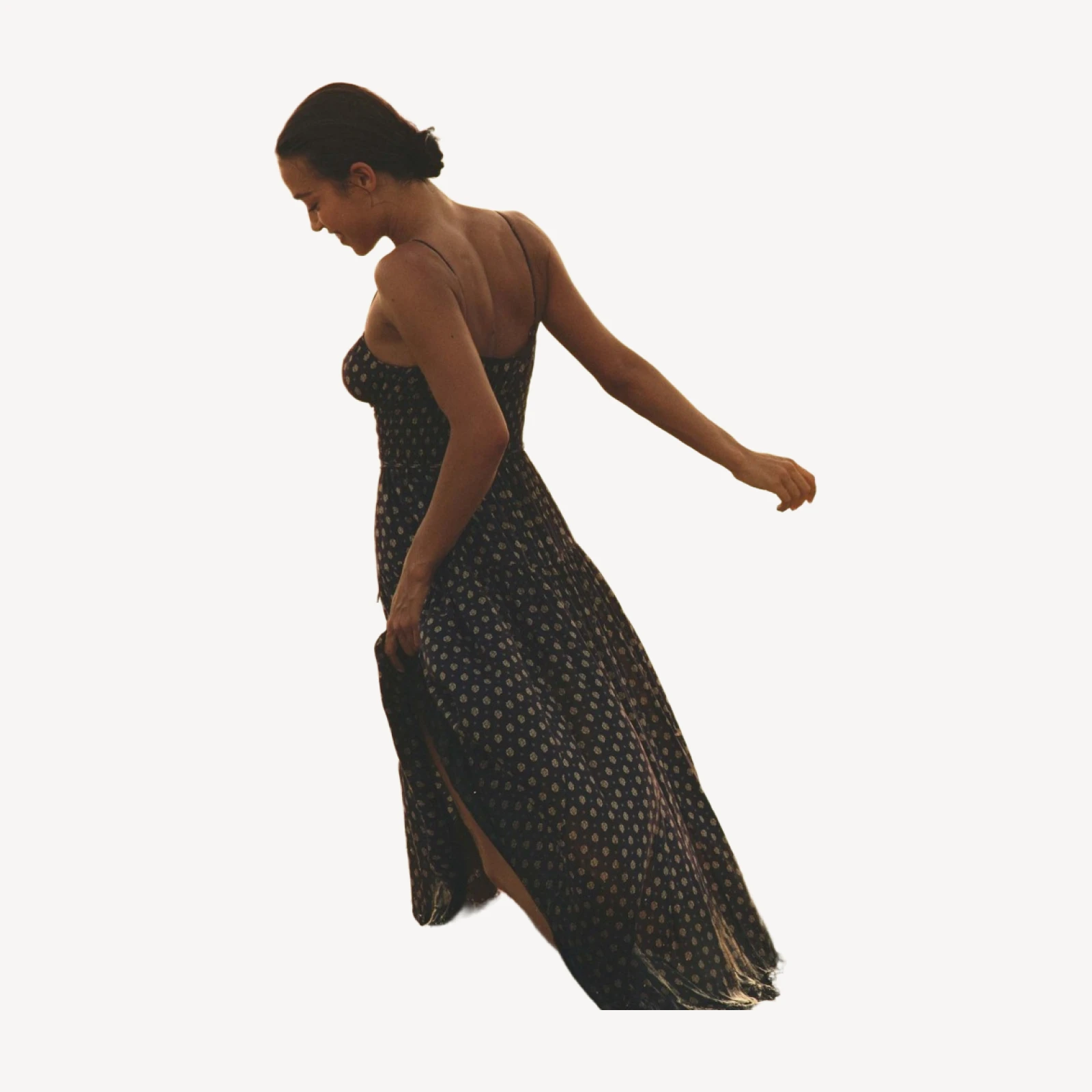 SAFIA DRESS -- NAVY CADIZ FOULARD