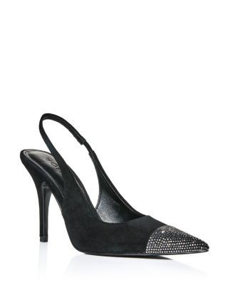 Aqua Women's Sara Embellished Suede Slingback Pumps - Exclusive
