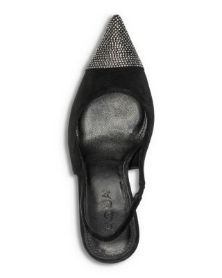 Aqua Women's Sara Embellished Suede Slingback Pumps - Exclusive, photo 3
