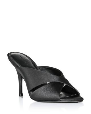 Aqua Women's Penny Satin Stiletto Sandals - Exclusive