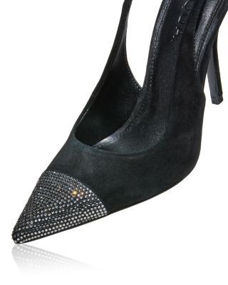 Aqua Women's Sara Embellished Suede Slingback Pumps - Exclusive, photo 5