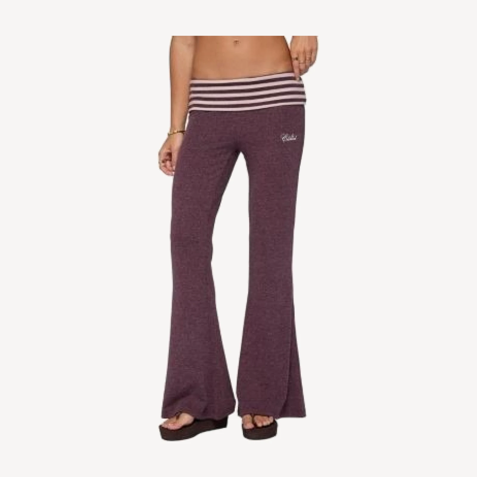 Edikted Stay Stripey Foldover Pants