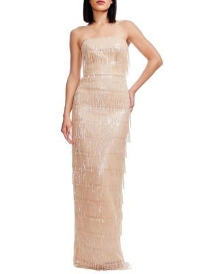 Dress the Population Tanya Beaded Fringe Gown