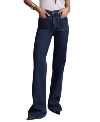 Mint Velvet Women's Relaxed Straight Patch Pocket Jeans in Blue Wash, photo 2