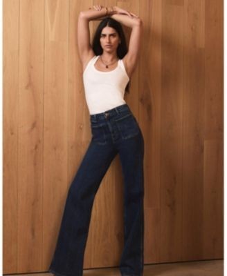 Mint Velvet Women's Relaxed Straight Patch Pocket Jeans in Blue Wash, photo 4