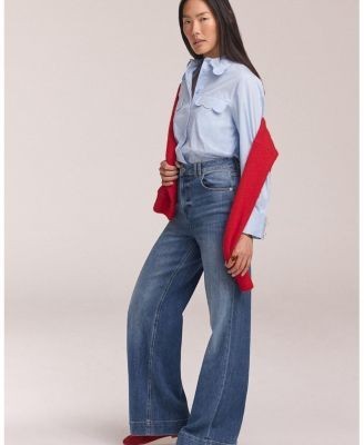 Mint Velvet Women's Ultimate Wide Leg Jeans in Blue Wash, photo 3
