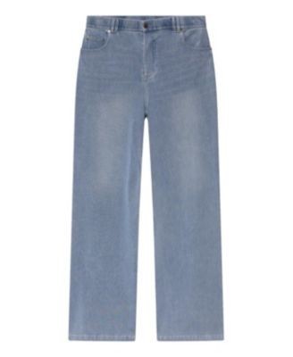 Mint Velvet Women's Stretch Denim Wide Leg Travel Jeans in Blue Wash, photo 3