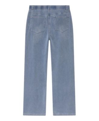 Mint Velvet Women's Stretch Denim Wide Leg Travel Jeans in Blue Wash, photo 4