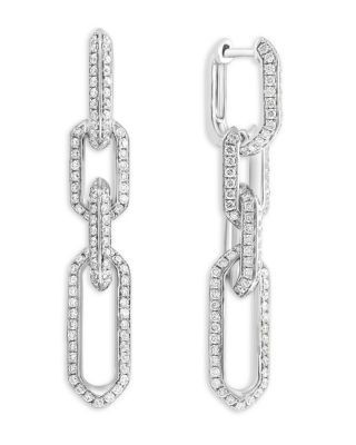 Bloomingdale's Fine Collection Diamond Link Drop Earrings in 14K White Gold, 1.10 tcw