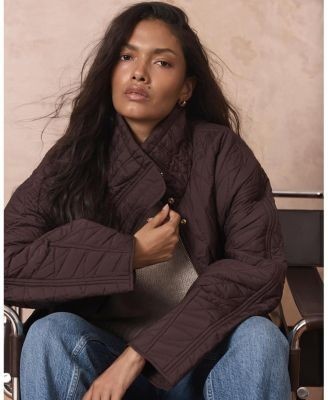 Mint Velvet Women's Quilted Peplum Jacket, photo 3