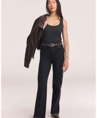 Mint Velvet Women's Straight Jeans in Black, photo 3