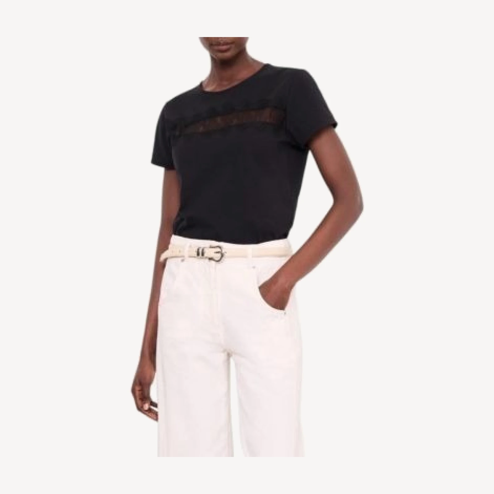 Mint Velvet Women's Lace Trim T-Shirt