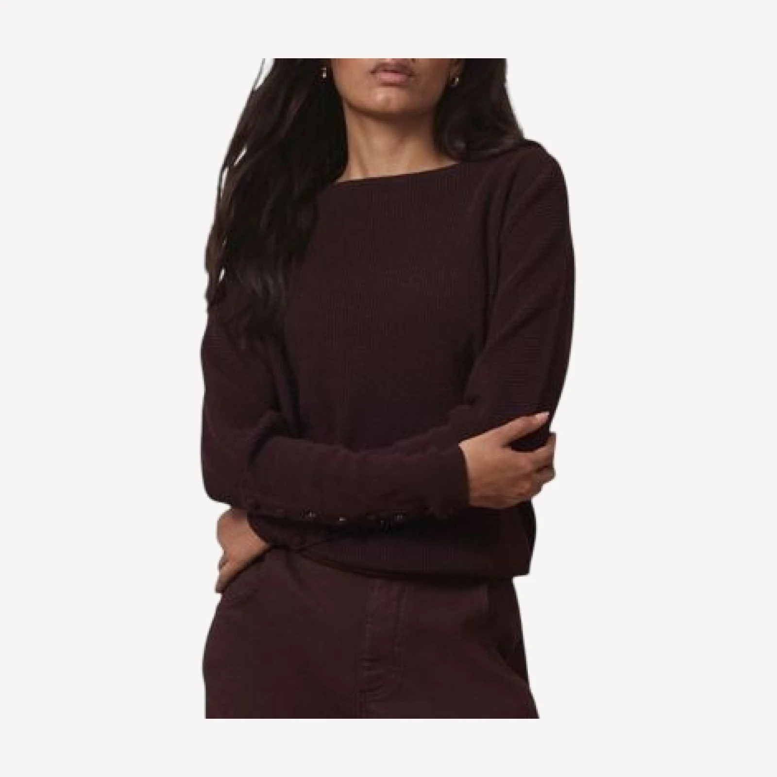 Mint Velvet Women's Lace Detail Long Sleeve Boat Neck Jumper Pullover Sweater