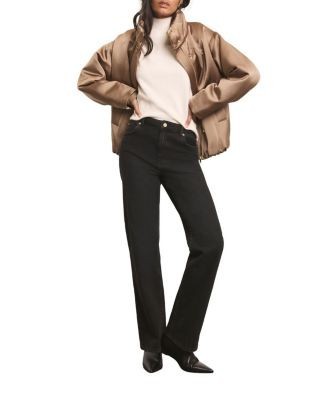 Mint Velvet Women's Satin Funnel Neck Bomber Jacket, photo 2