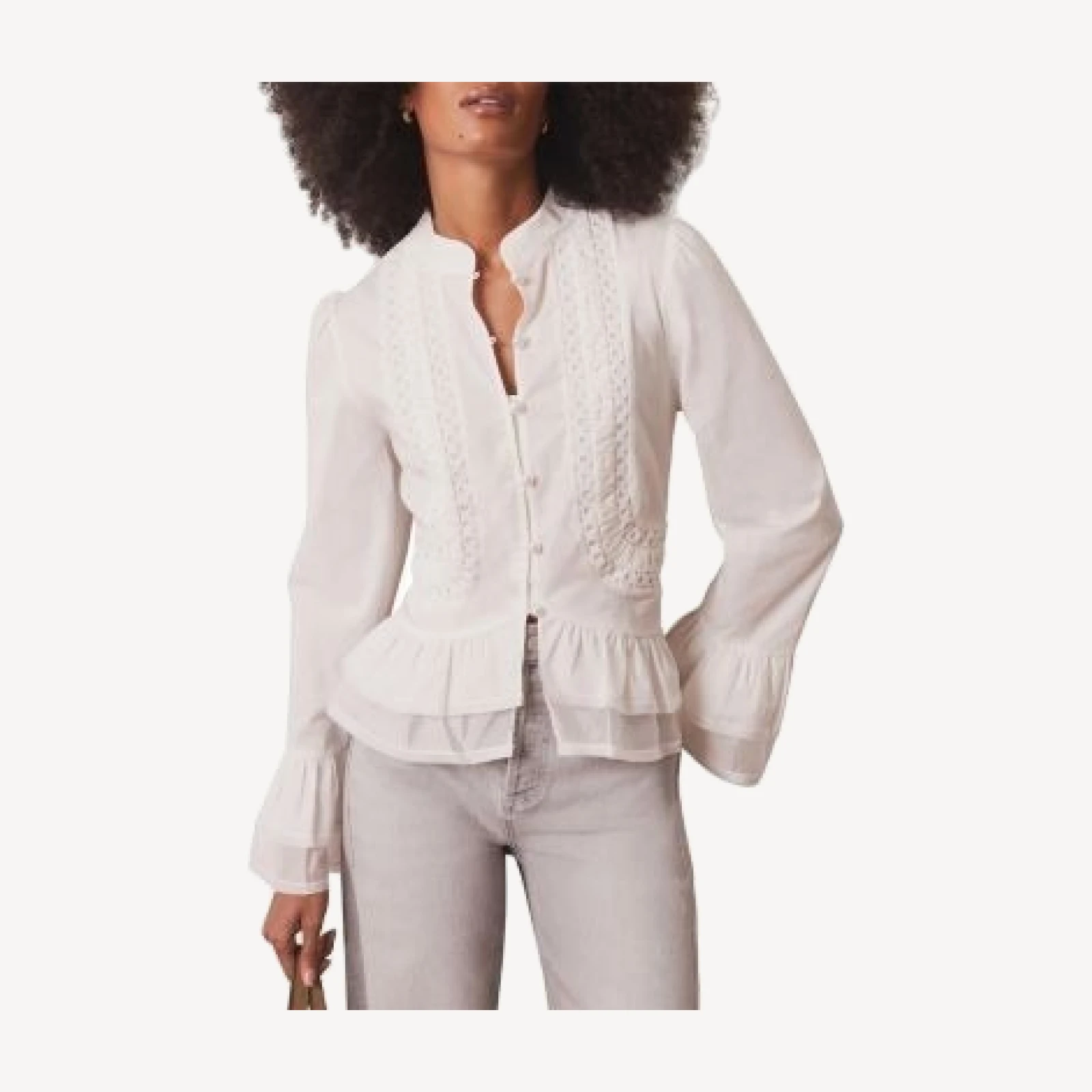 Mint Velvet Women's Lace Ruffle Blouse