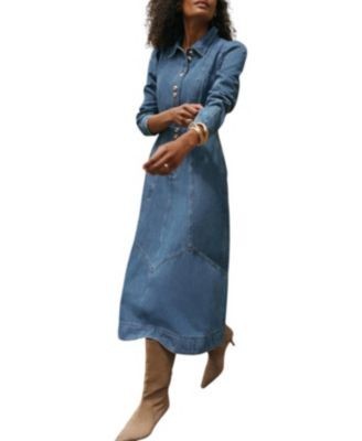Mint Velvet Women's Denim Midi Classic Collar Shirt Dress