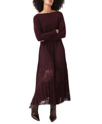 Mint Velvet Women's Layered Lace Midi Dress