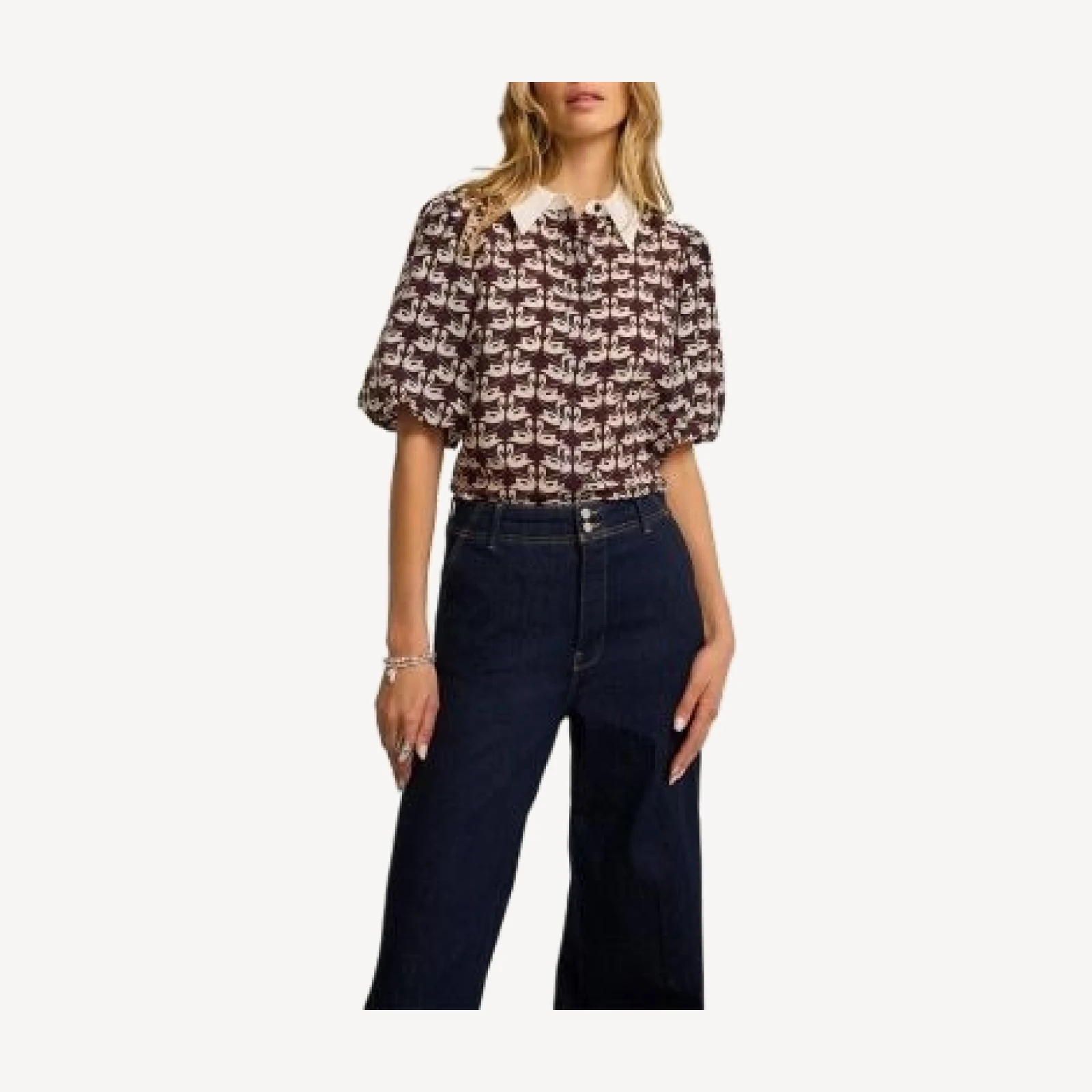 Mint Velvet Women's Swan Print Shirt