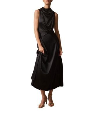 Mint Velvet Women's Satin Cowl Neck Midi Dress