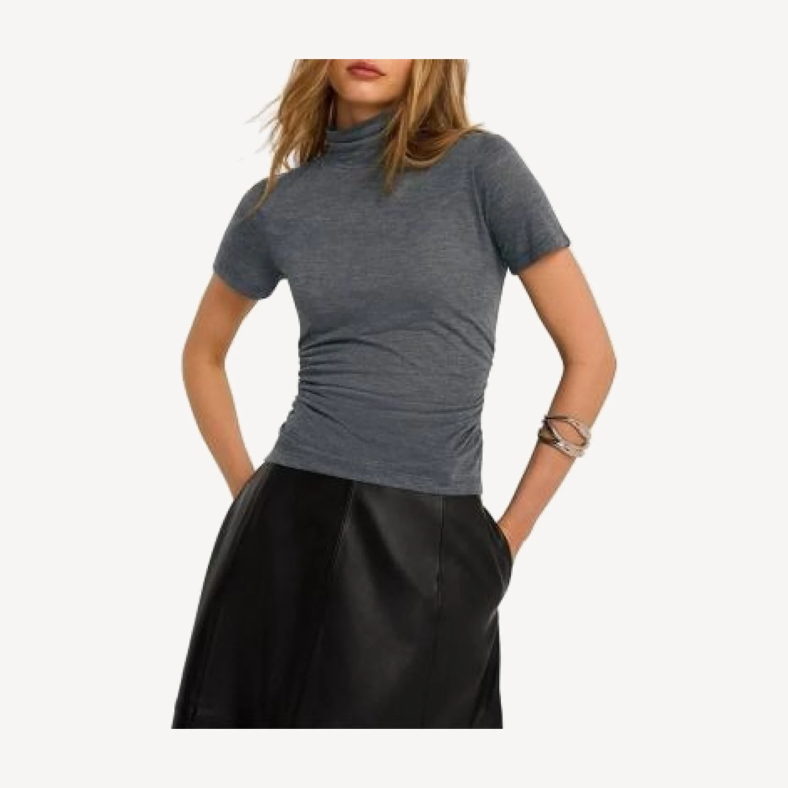 Mint Velvet Women's Ruched Detail High Neck Top