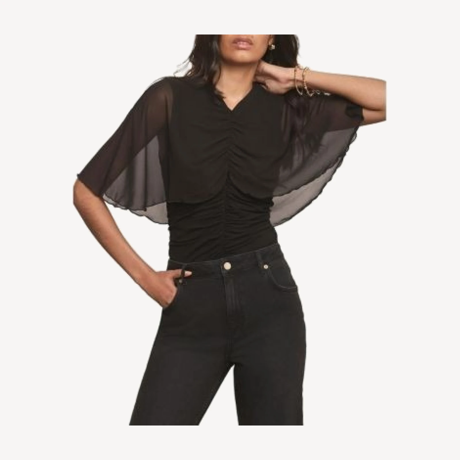 Mint Velvet Women's Woven Cape Top