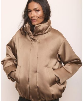 Mint Velvet Women's Satin Funnel Neck Bomber Jacket, photo 4
