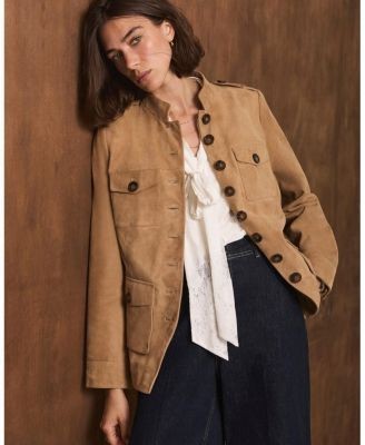 Mint Velvet Women's Suede Military Jacket, photo 3