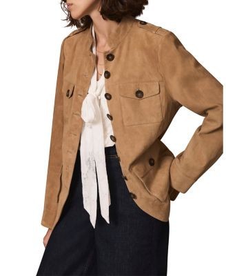 Mint Velvet Women's Suede Military Jacket, photo 4